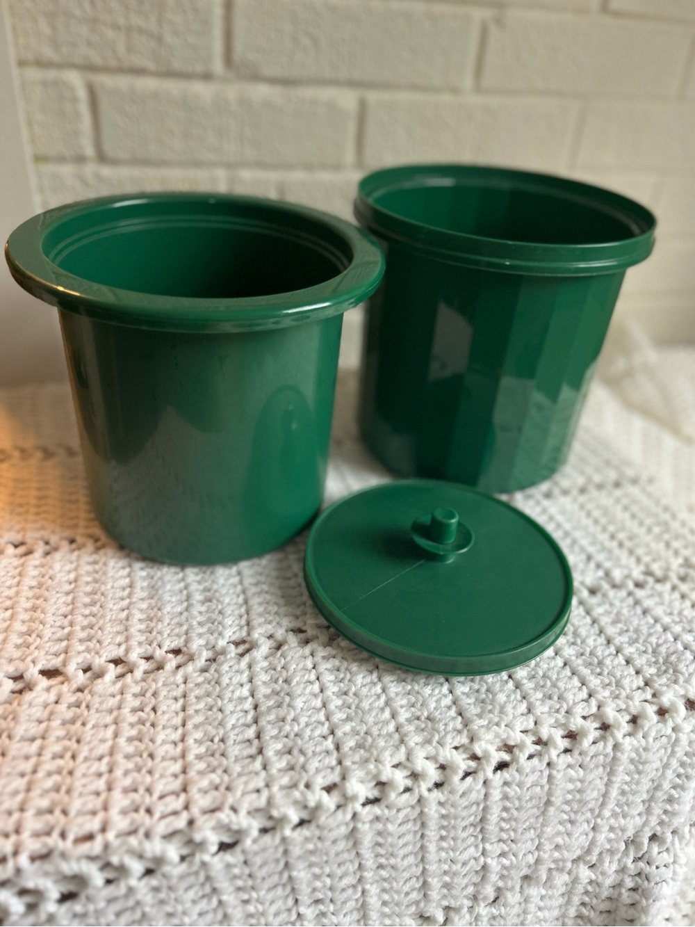 Tupperware Hunter Green Double Wall Insulated Ice Bucket
